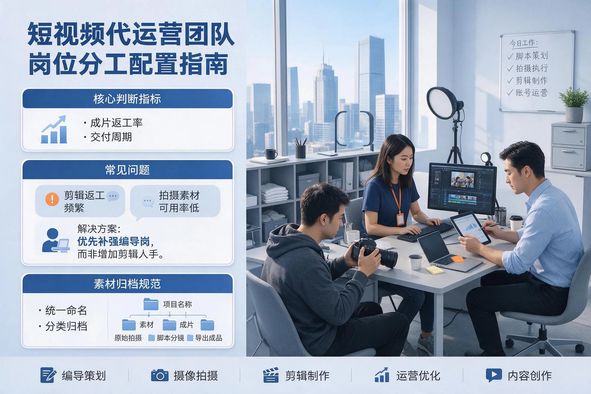 短视频代运营团队如何配置？迪庆企业岗位分工科普说明