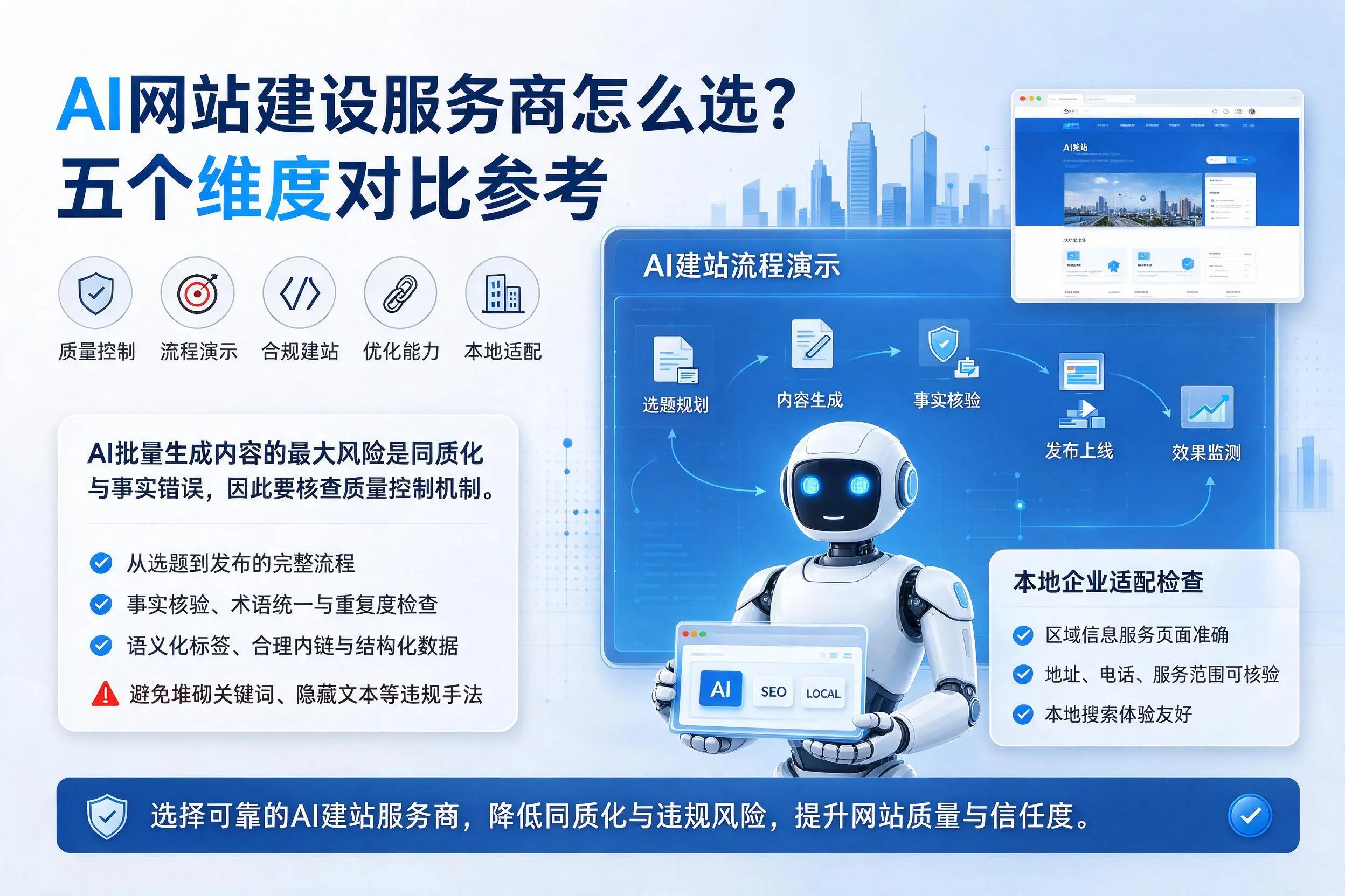 迪庆AI网站建设服务商怎么选？五个维度对比参考